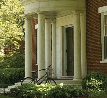 Photo of building entrance. Links to Gifts That Protect Your Assets